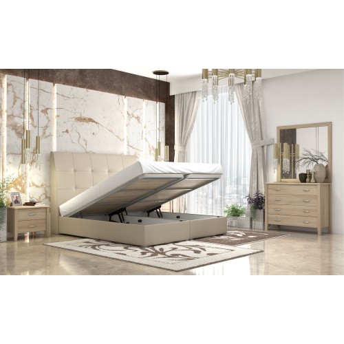 Yφασμάτινο Kρεβάτι ΝΟ60 BEIGE