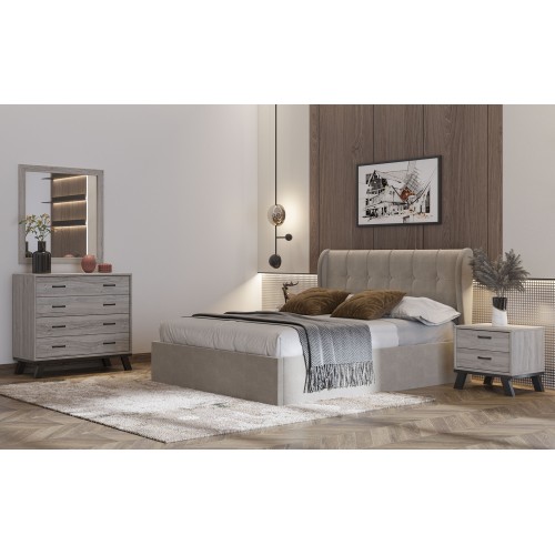 Set Κρεβατοκάμαρας AURA με αποθηκευτικό χώρο 