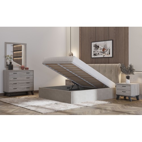 Set Κρεβατοκάμαρας AURA με αποθηκευτικό χώρο 