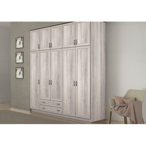 Ντουλάπα πεντάφυλλη ανοιγόμενη με πατάρι MALUS