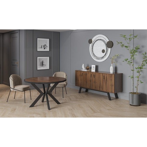 Τραπεζαρίας Στρόγγυλη με μεταλλικό σκελετό Νο15